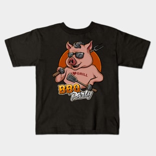 bbq party grill pig Kids T-Shirt